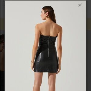 ASTR the Label Black Faux Leather Mini Dress